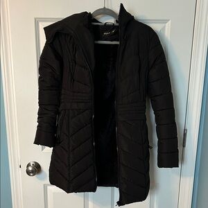 Vergoodr Women's Black Puffy Coat with Faux Fur Interior | Black Winter Coat |